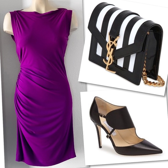 Maggy London Dresses & Skirts - MAGGY BOUTIQUE ROYAL PURPLE RUCHED SHEATH DRESS